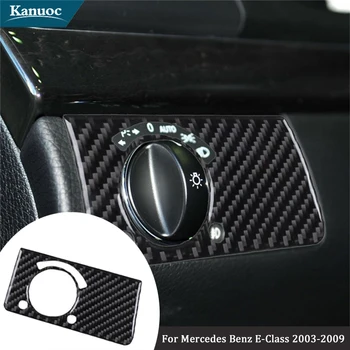 Для Mercedes Benz E-Class E Class 2003-2009, Наклейки для управления светом из углеродного волокна, Отделка рамы, Декоративные Аксессуары для интерьера автомобиля