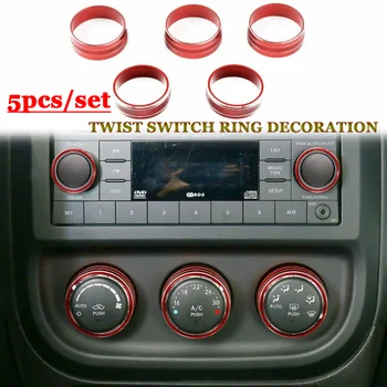 5шт Автомобильный CD Аудио Кнопка Крышка Ручка Декоративное Кольцо Подходит для Wrangler JK JKU 2011-2018 для Jeep Compass/Patriot 2010-2015