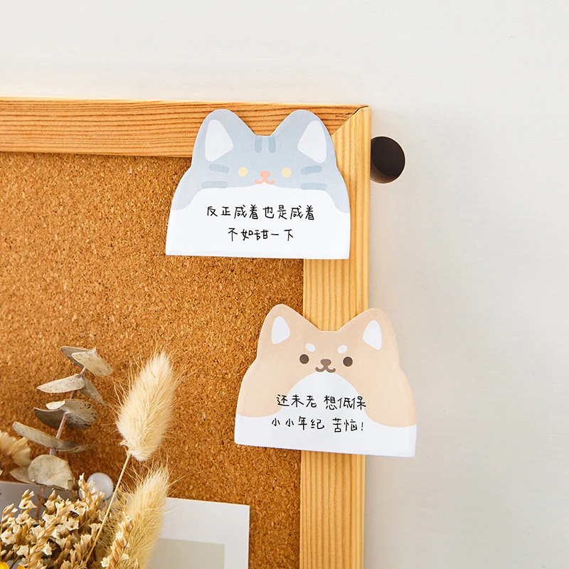 45 листов / упаковка Мультяшных стикеров Kawaii Rabbit Bear Cat Dog Memo Pads, стикеры, Подарки для студентов, Канцелярские принадлежности, Школьные канцелярские принадлежности Изображение 2