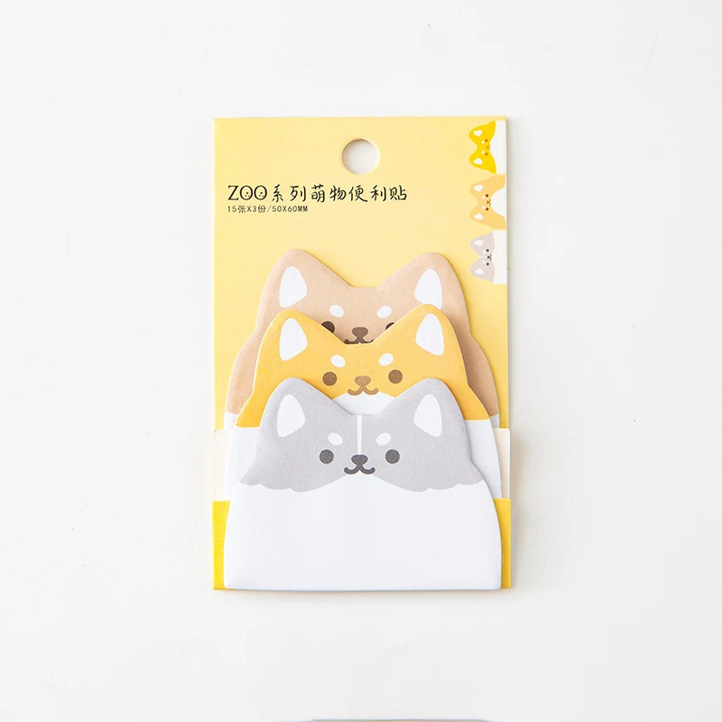45 листов / упаковка Мультяшных стикеров Kawaii Rabbit Bear Cat Dog Memo Pads, стикеры, Подарки для студентов, Канцелярские принадлежности, Школьные канцелярские принадлежности Изображение 5
