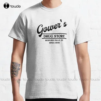 Gowers Drug Store Its A Wonderful Life 1946 Классическая футболка на заказ Aldult Подростковая футболка унисекс с цифровой печатью