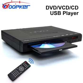 DVD-плеер Woopker с 225-дюймовым светодиодным дисплеем без региона с дистанционным управлением, AV-выходом, поддержкой VCD CD-диска и USB-входом