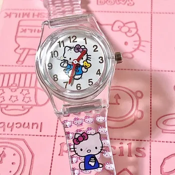 Электронные часы Hello Kitty Милый мультяшный ребенок Учащиеся начальной школы Девочки Водонепроницаемые часы Детские часы Модные повседневные подарки