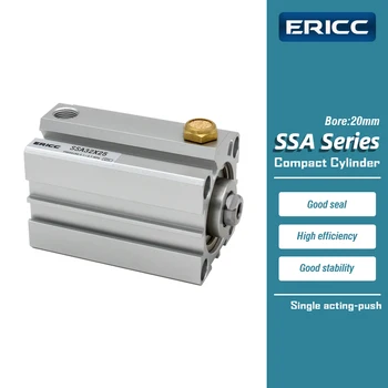 Серия SSA20 компактного цилиндра одностороннего действия нажимного типа с отверстием 20 ходов 5 ~ 50 мм SSA20X10-B SSA20X30-S-B SSA20X40