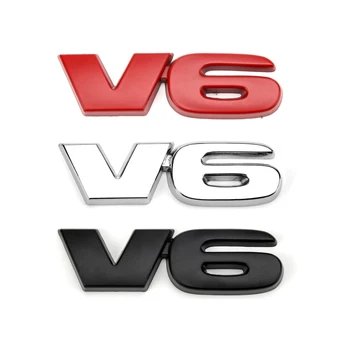 3D Металлический логотип двигателя автомобиля V6, Эмблема, Наклейка на багажник, наклейка для Toyota Prado C-HR RAV4 Mirai Avensis, Наклейка, Автоаксессуары