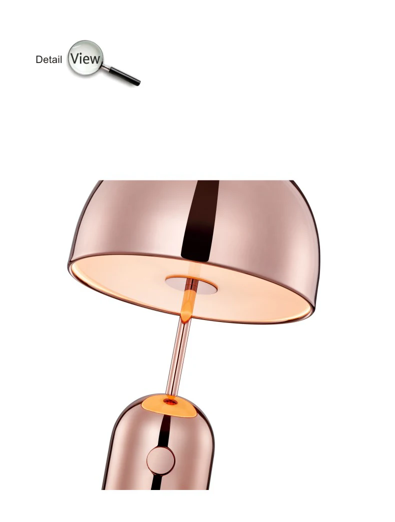 Современное художественное освещение, Декоративная настольная лампа в виде гриба, Прикроватная тумбочка из розового золота, Проект спальни отеля, Ресторан, жилой Изображение 3