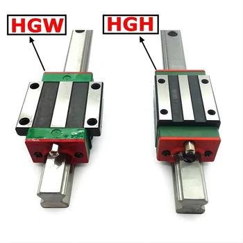 2 шт Линейный рельс HGR45 и 4 шт Каретка блока HG45CA / HGW45CC от 300 мм до 2500 мм