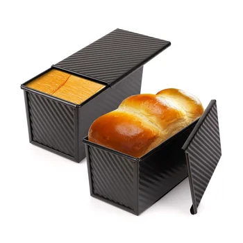 Форма для выпечки хлеба, 2 упаковки, антипригарная форма для хлеба с крышкой, форма для тостов из углеродистой стали, форма для выпечки хлеба с крышкой
