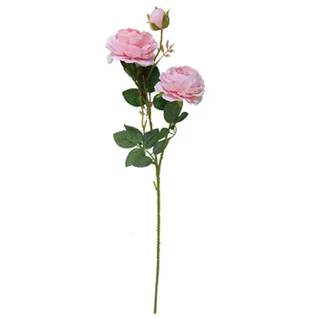 Искусственная западная роза с сердцевиной в европейском стиле, пион с 3 головками, украшение для гостиной, свадебное настенное цветочное растение
