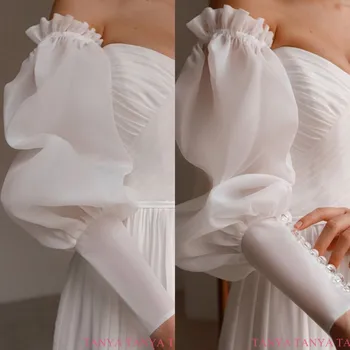 Элегантные Стильные съемные длинные рукава для свадьбы, простые пышные свадебные аксессуары, модные перчатки без пальцев на заказ SWD859