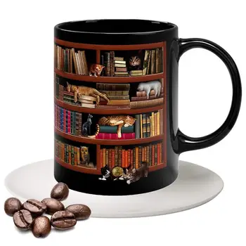 3D Библиотечная книжная полка, 3D Кружка для книголюбов, Книжная кружка, Керамическая новинка, Чашка для кофе с молоком, подарок друзьям на день рождения