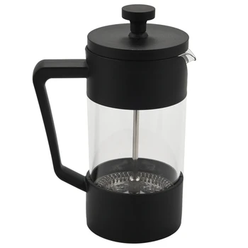 Кофеварка для приготовления чая и кофе френч-пресс, 12 унций, Кофейный пресс из утолщенного боросиликатного стекла, Не ржавеет и безопасен в посудомоечной машине, Черный