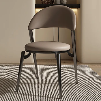 Дизайнерские обеденные стулья из кожи, простота гостиной, Металлический Эргономичный стул для ресторана, современная итальянская мебель Lazy Sillas
