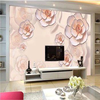 beibehang papel de parede 3D Обои для Гостиной Dream Pastoral Rose Розовый ТВ Фон Фреска обои для домашнего декора