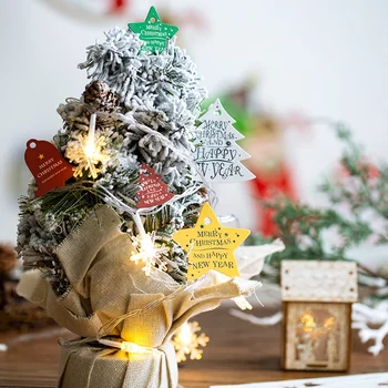 1 шт. набор, Рождественская елка, колокольчики, бирка со звездой, Рождественский список, Рождественское украшение ручной работы, открытка