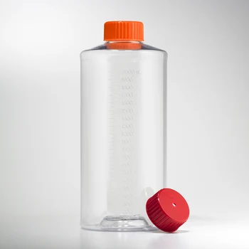 Corning 431321 Стерильная роликовая бутылка из полистирола с градуировкой и оранжевой крышкой Easy Grip из полиэтилена высокой плотности (упаковка из 44 пакетов, по 22 на пакет)