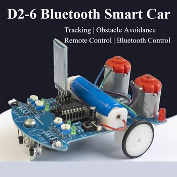 Интеллектуальный автомобильный комплект с дистанционным управлением D2-6 Bluetooth, отслеживающий гравитацию, избегающий препятствий, Микроконтроллер C51, Сварка своими руками