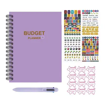 Финансовый планировщик Портативная И практичная Книга для планирования бюджета Бюджетный блокнот с милой скрепкой в виде Поросенка И 6 Цветными шариковыми ручками