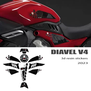 Аксессуары для бака diavel v4, протектор, набор наклеек из 3D эпоксидной смолы для мотоцикла Ducati Diavel V4 2023-