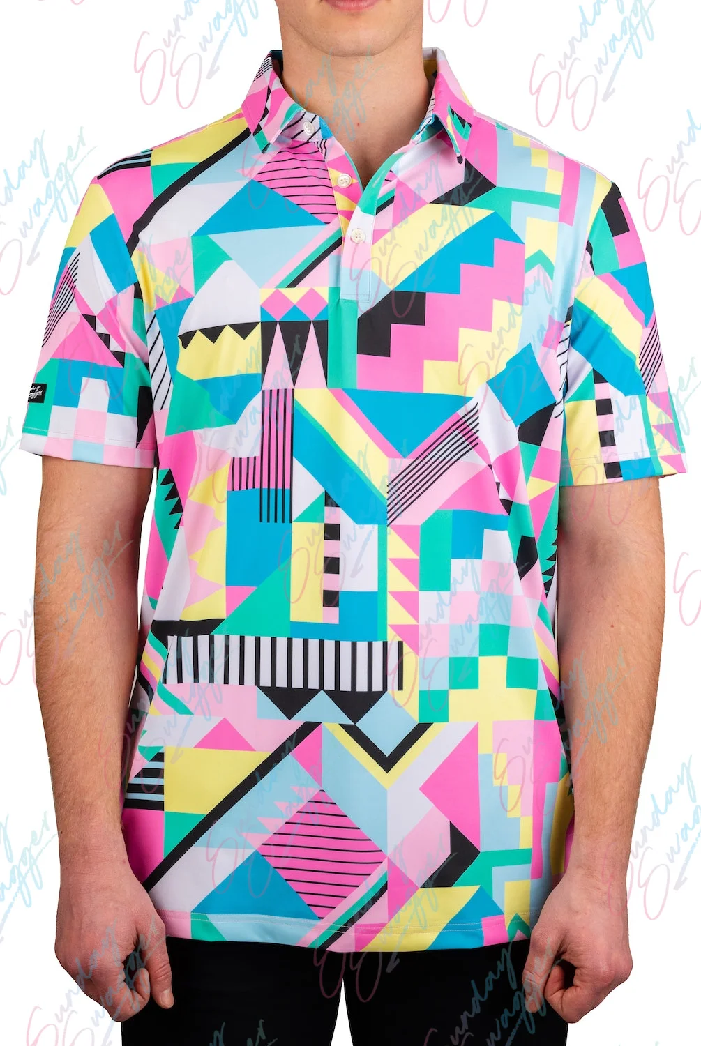 Sunday Swagger, Новая летняя рубашка для гольфа, мужская рубашка Поло с коротким рукавом, Дышащая одежда для настольного тенниса, Футбольный топ. Изображение 2