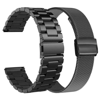 Наборы ремешков для Samsung Galaxy Watch 3-полосный 20мм 22мм твердый браслет из нержавеющей стали для Galaxy Watch 41мм 45мм Сетчатые ремешки-петли
