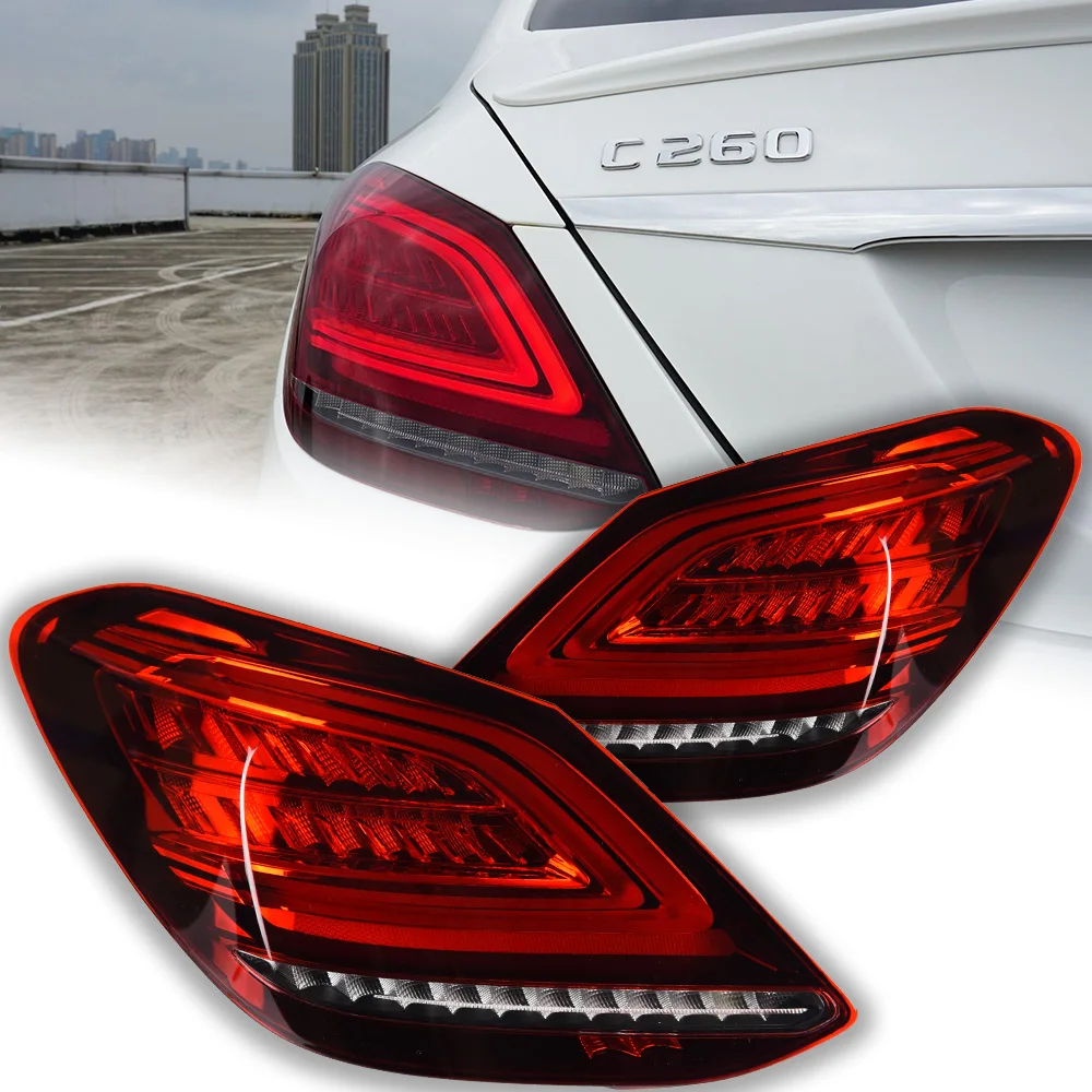 Автомобильные Фары Benz W205 LED Задний Фонарь C180 C200 C300 Задний Фонарь Динамический Сигнал Drl Анимация Заднего Стоп-Сигнала Автомобильные Запчасти Изображение 3