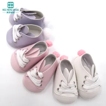 Кукольная обувь для аксессуаров для новорожденных кукол 43 см и американских кукольных белых глянцевых кожаных туфель с бантиком