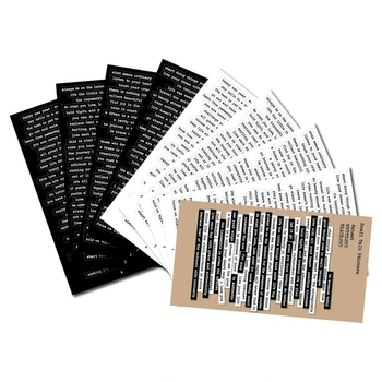 Положительные Словесные Наклейки Черно-Белые Матовые Картонные Наклейки для Компьютерной Книги 8ШТ D5QC