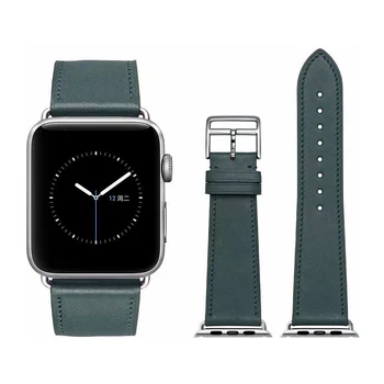 Темно-зеленый кожаный ремешок с петлей для Apple Watch серии 4 и 5 44 мм 40 мм Ремешок для часов с одним туром iWatch 42 мм 38 мм ремешок браслет