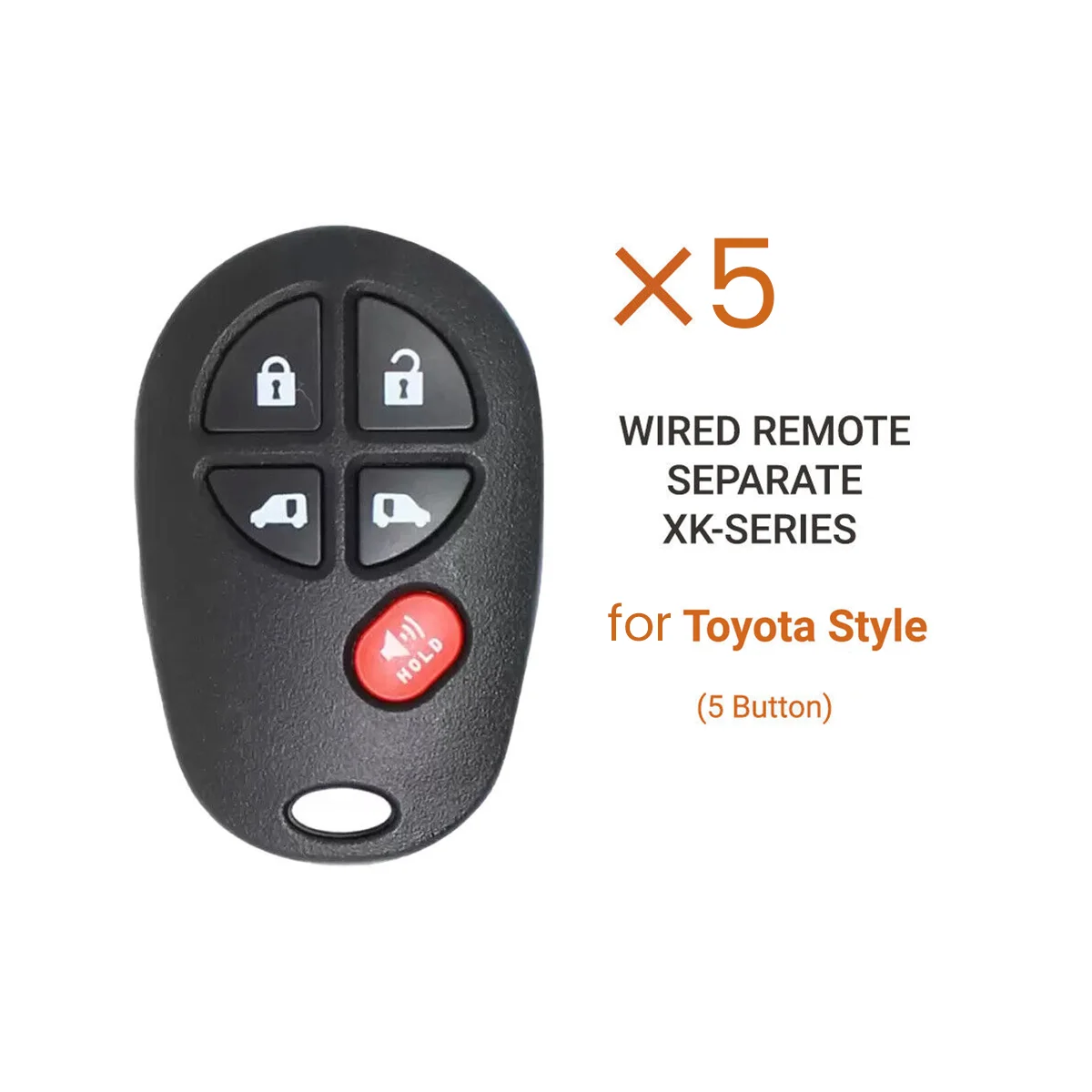Xhorse XKTO08EN Универсальный проводной дистанционный брелок с 5 кнопками для Toyota Style для VVDI Key Tool 5 шт./лот Изображение 2