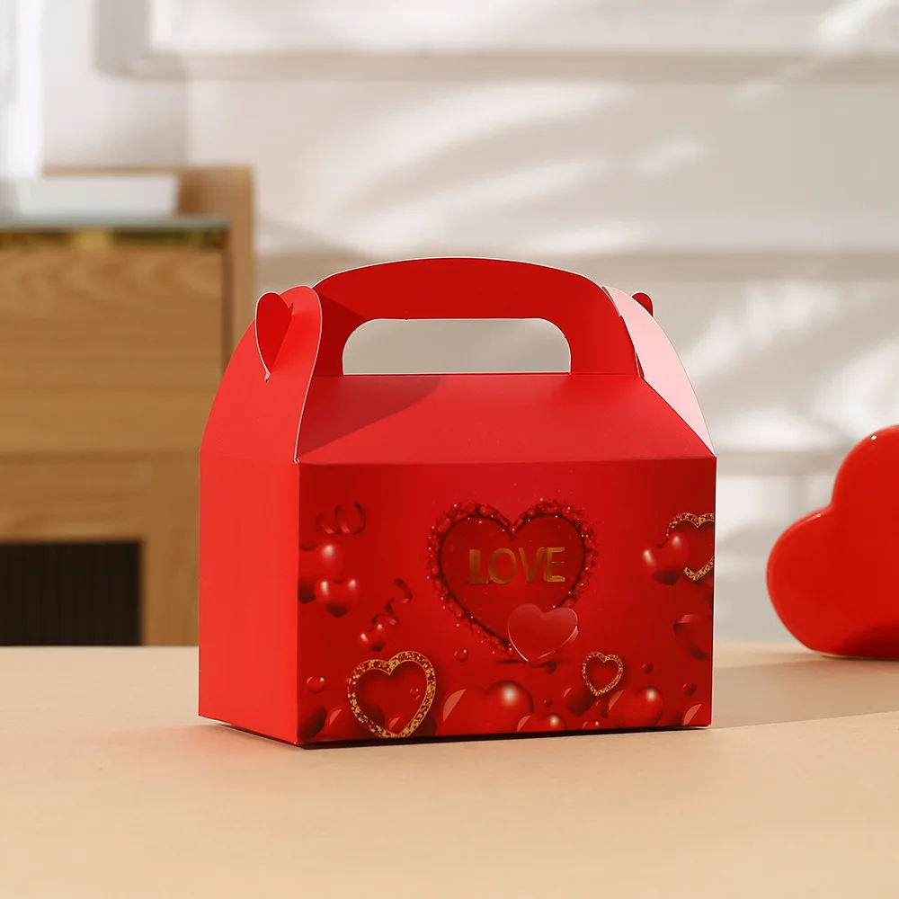 5шт Картонная коробка для торта на День Святого Валентина, Сердце любви, Мусс ручной работы, Упаковка для кексов, Подарочные коробки, украшение для свадебной вечеринки Изображение 2