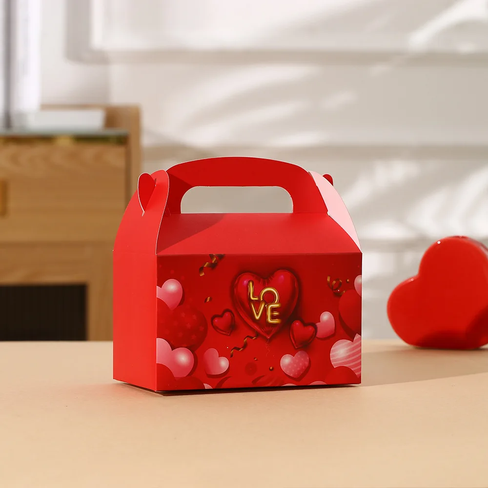 5шт Картонная коробка для торта на День Святого Валентина, Сердце любви, Мусс ручной работы, Упаковка для кексов, Подарочные коробки, украшение для свадебной вечеринки Изображение 3