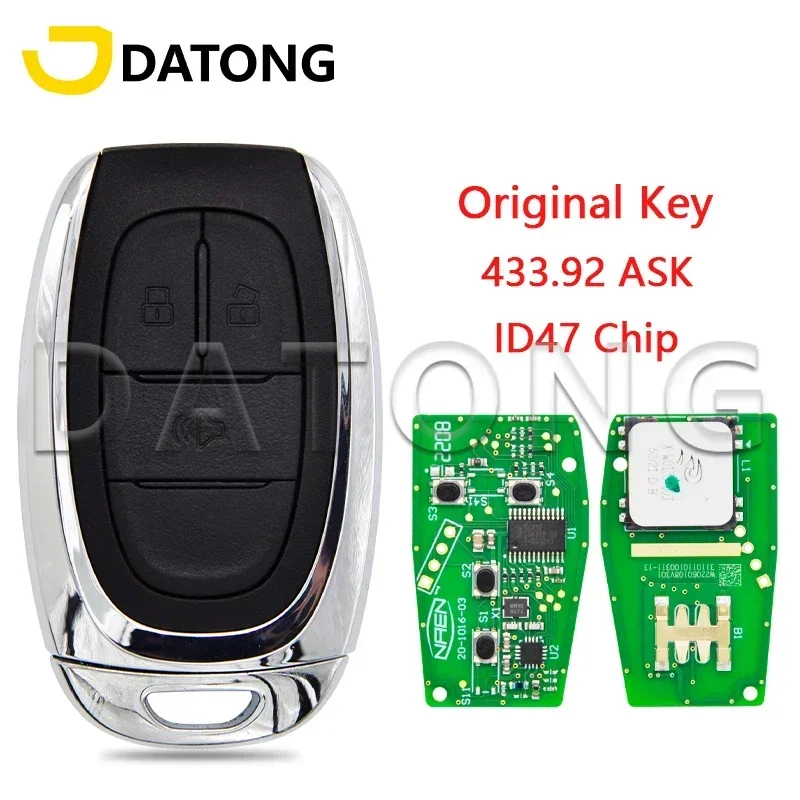 Автомобильный ключ дистанционного управления Datong World для Chevrolet ID47 с чипом 433ASK для замены оригинальной карты Keyless Go Promixity Изображение 0