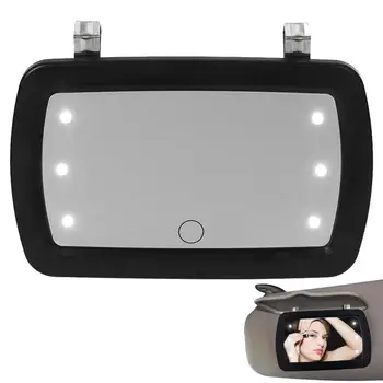 Автоматическое зеркало, подсветка для макияжа автомобиля, Солнцезащитный козырек, светодиодное зеркало HD, Универсальный сенсорный переключатель для пальцев, стекло, портативный заполняющий свет