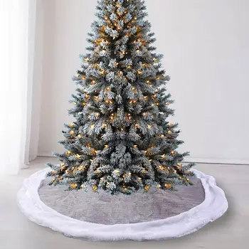 Простая установка Юбка для рождественской елки, бархатная юбка для веселой Рождественской елки, красочный вышитый буквенный принт, удобный для дерева