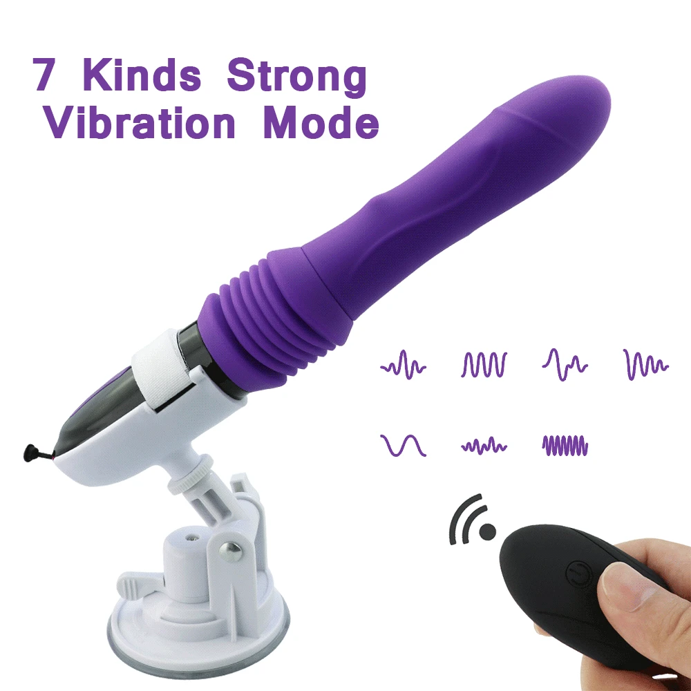 Большой фаллоимитатор с автоматическим толчком, вибратор с дистанционным управлением, вагинальный массажер точки G, выдвижные мастурбаторы, секс-игрушки для взрослых для женщин Изображение 1