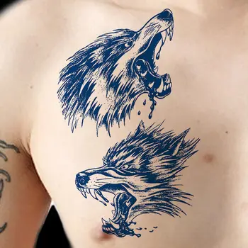 Травы сок татуировка наклейка водостойкая поддельная татуировка для женщины мужчины хип-хоп Волк глава руку длительные временные татуировки искусство татуировки