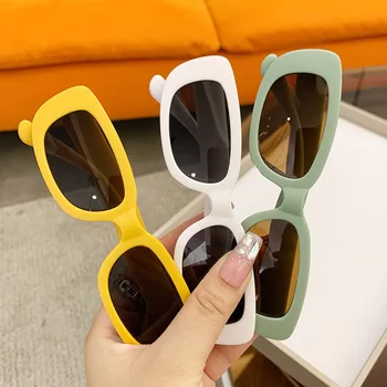 Детские солнцезащитные очки 2-10 лет Ретро Прямоугольные солнцезащитные очки Детские винтажные очки с защитой от UV400 2023 года для девочек и мальчиков