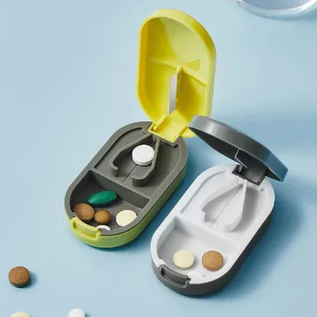 Пластиковая капсула для резки таблеток, портативный герметичный ящик для хранения лекарств, инструмент для хранения таблеток