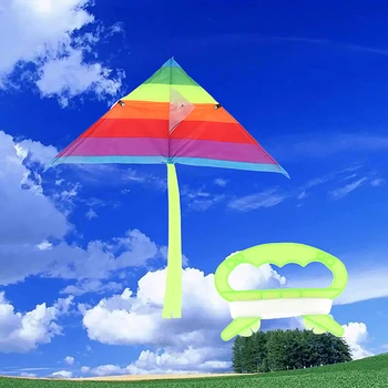 Новые красочные Треугольные Радужные Воздушные змеи, летающие игрушки, воздушный змей для детей, 30-метровый воздушный змей, игрушки для активного отдыха, Спортивные воздушные змеи