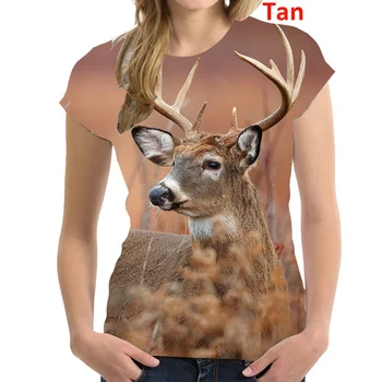 Модная камуфляжная футболка с 3D-принтом для охоты на оленя, женские забавные футболки с короткими рукавами, Женские топы, пуловер, футболка