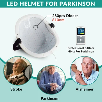 ZJKC Нейромодуляция СВЕТОДИОДНЫЙ Шлем Волны Мозга 810 нм * 280 Инфракрасный Свет Физиотерапия при Инсульте Паркинсона Альцгеймера Мигрень