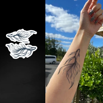 Эстетизм Золотая Рыбка Тотем Водонепроницаемый Сок Татуировки Наклейки для Женщины Мужчины Рука Бедро Временные Татуировки Поддельные Татуировки оптом
