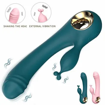 Вибратор Rabbit Секс-игрушки для женщин с 10 Частотным Вагинально-Анальным массажером, Стимуляцией Точки G, Клитора, Эротическими Секс-игрушками