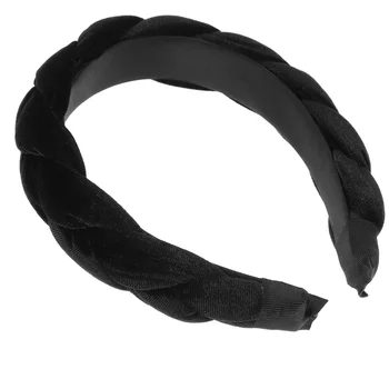 Плетеная повязка на голову Тканевая тесьма для волос Модный шиньон для волос Синтетическая повязка на голову для