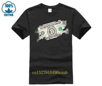 Мужская футболка с надписью Crypto We Trust Bitcoin Доллары США винтажные футболки cryptocurrency Relaxedd для взрослых