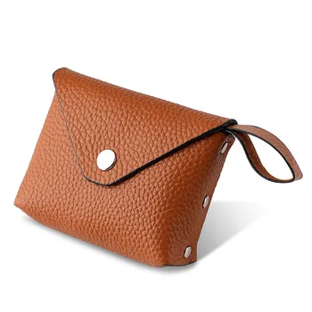 Новая стильная портативная кожаная женская сумка для мелочи, сумка для удостоверения личности из воловьей кожи, сумка для хранения ключей от автомобиля с монетами
