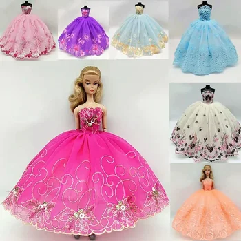 Элегантное вечернее платье с цветочным кружевом 1/6 Кукольная одежда для Барби Аксессуары для кукольного домика вечернее платье принцессы 11,5 