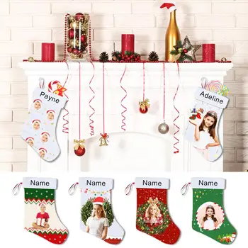 С Рождеством, Санта Клаус, Чулки со снеговиком, Детская сумка, Носки, Новый подарок, Название, Год, Вышитые Персонализированные подарочные конфеты H I0U6