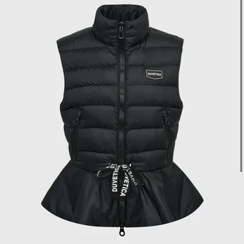 Корейская осенне-зимняя одежда для гольфа, женский спортивный жилет, теплый белый Черный модный топ на гусином пуху, женский